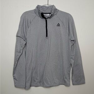 Reebok Light Gray Performance Quarter-Zip Pullover Long Sleeve Trail Active